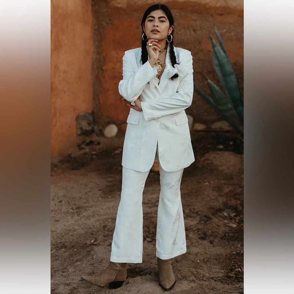 Daughters Of Simone Margaux Satin Jacquard Bridal Suit